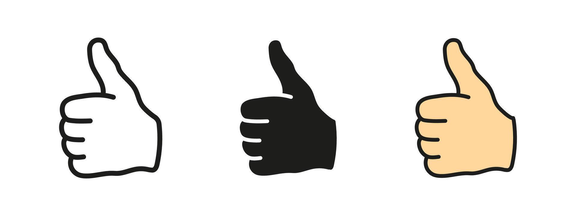 Thumb up icon. Approval and like gesture. Positive hand illustration. Success and encouragement concept. Social acceptance and feedback symbol. Support and agreement sign. vector