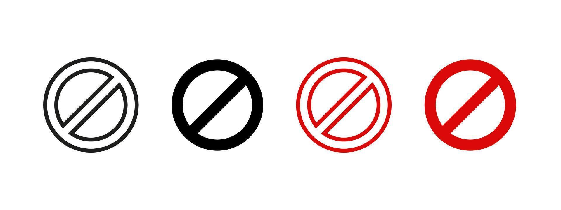 Block icon. Prohibition and forbidden symbol. Restriction and no entry illustration. Warning sign and alert pictogram. Caution and restricted access concept. vector