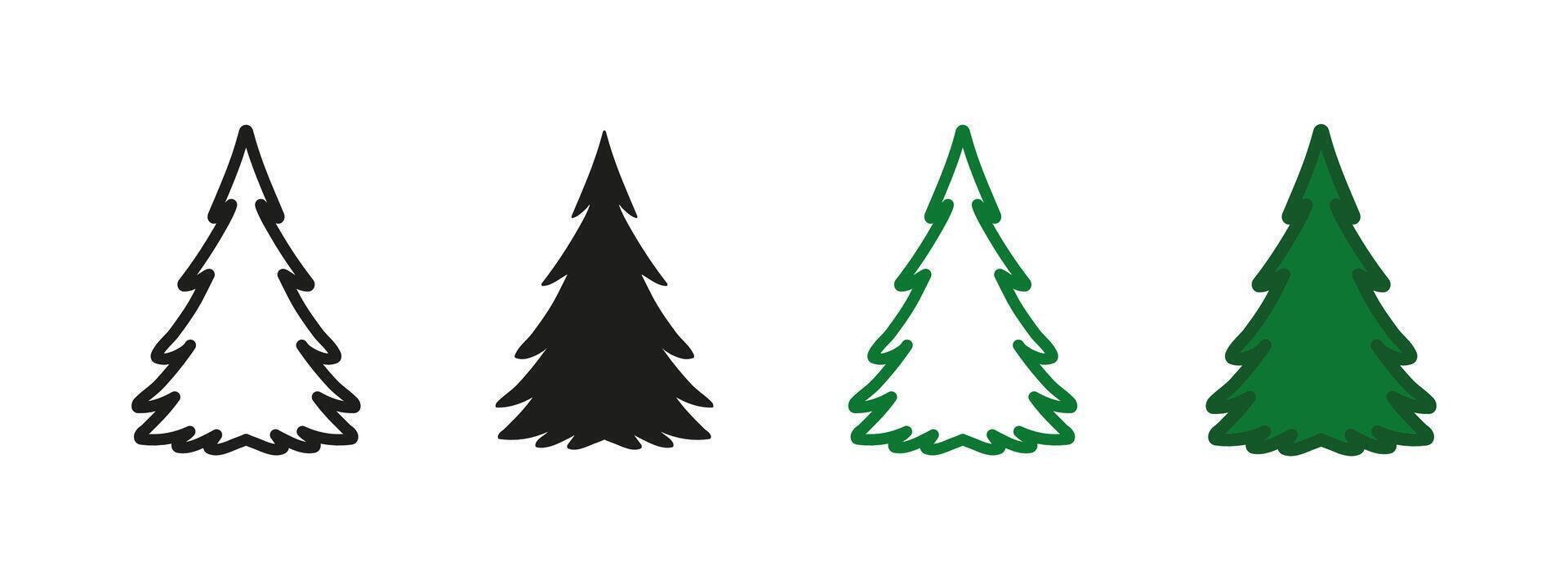 Pine tree icon. Forest and nature symbol. Evergreen spruce illustration. Wilderness and outdoor pictogram. Coniferous foliage and natural environment concept. vector