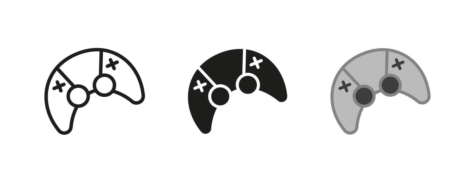 Game controller icon. Joystick and gaming symbol. Console device illustration. Interactive entertainment system pictogram. Digital play and competition concept. vector