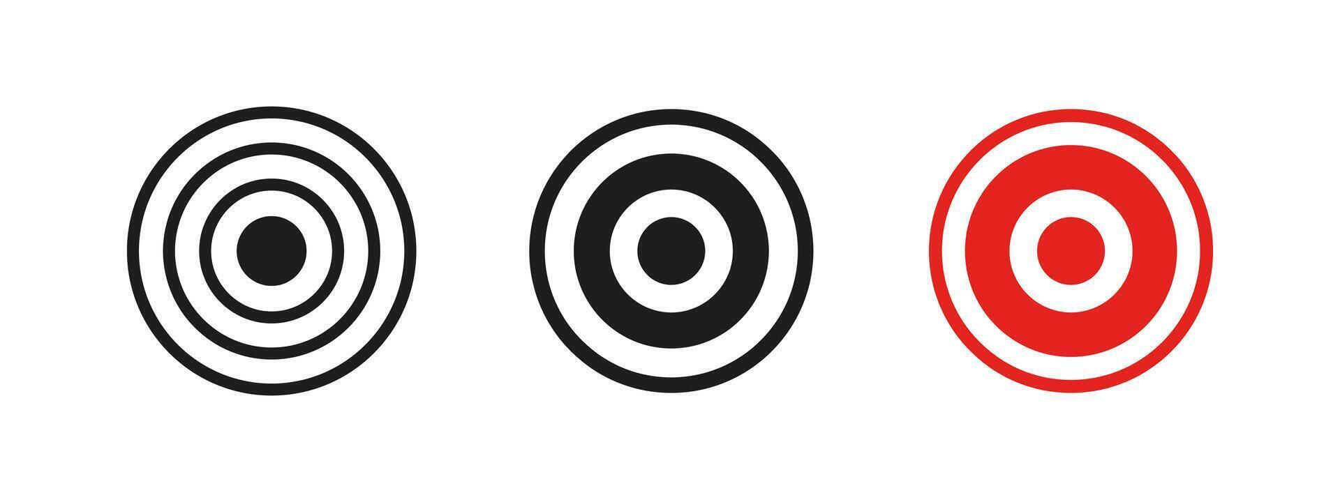 Target icon. Bullseye and accuracy symbol. Precision illustration. Goal, success and competition sign. Shooting and archery pictogram. vector