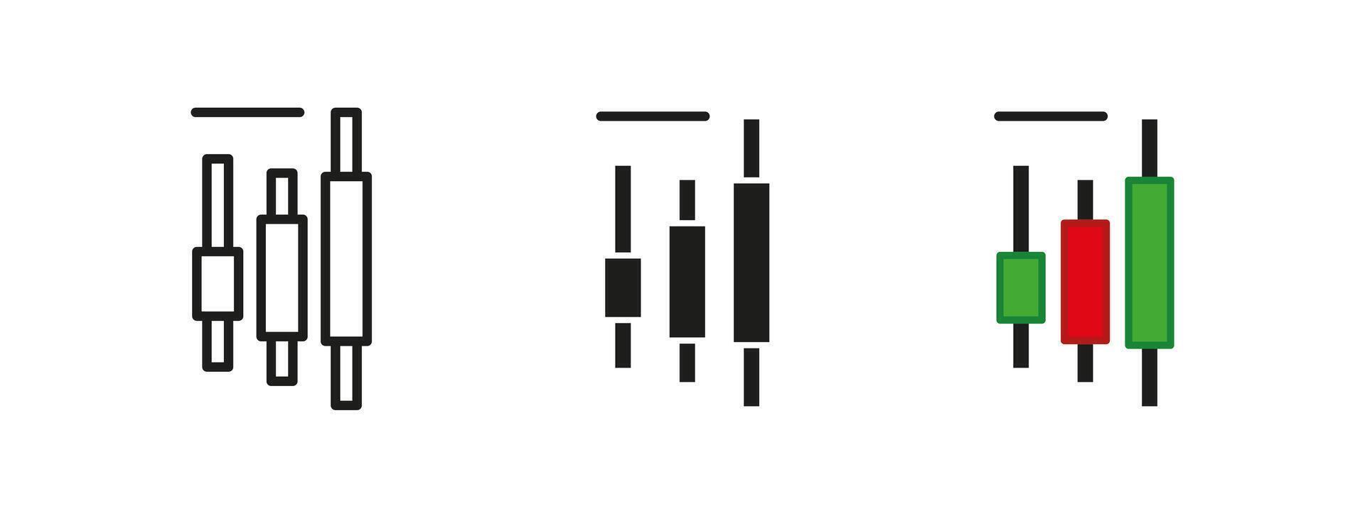 Candle chart icon. Trading and investment symbol. Financial illustration. Stock market and cryptocurrency sign. Business, volatility and analysis pictogram. vector