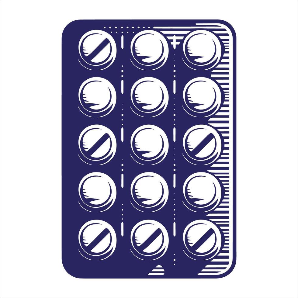 A pill pack with pills in it vector