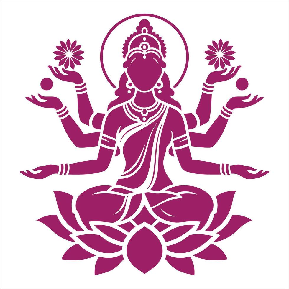 The goddess of prosperity in lotus position vector