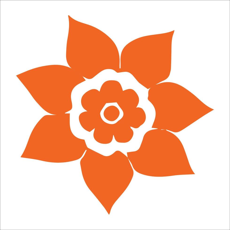 An orange flower with a white background vector