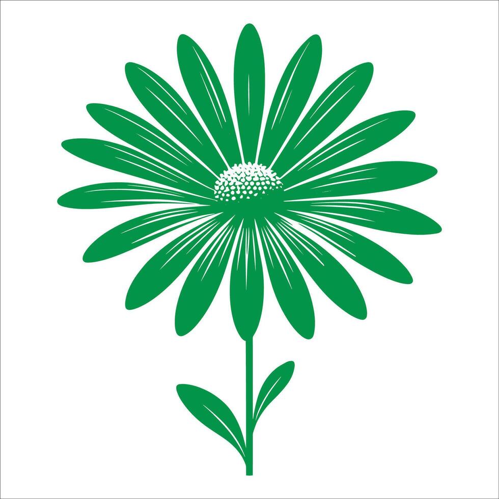 A green flower on a white background vector