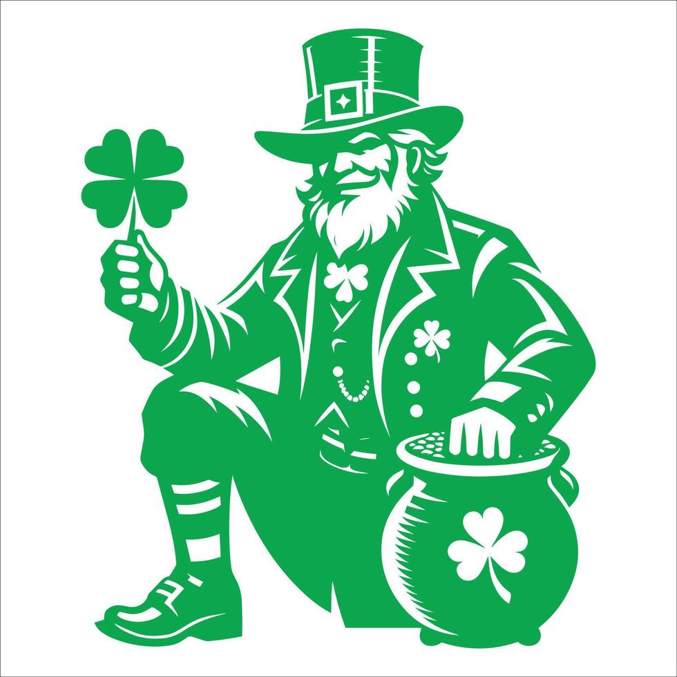 St patricks day leprechaun vector