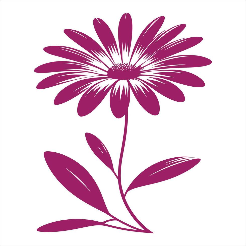 A flower with purple petals on a white background vector