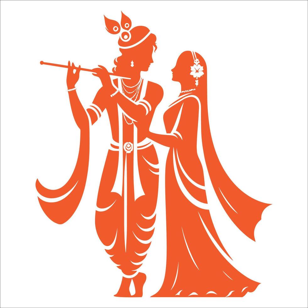 Radha and krishna vector