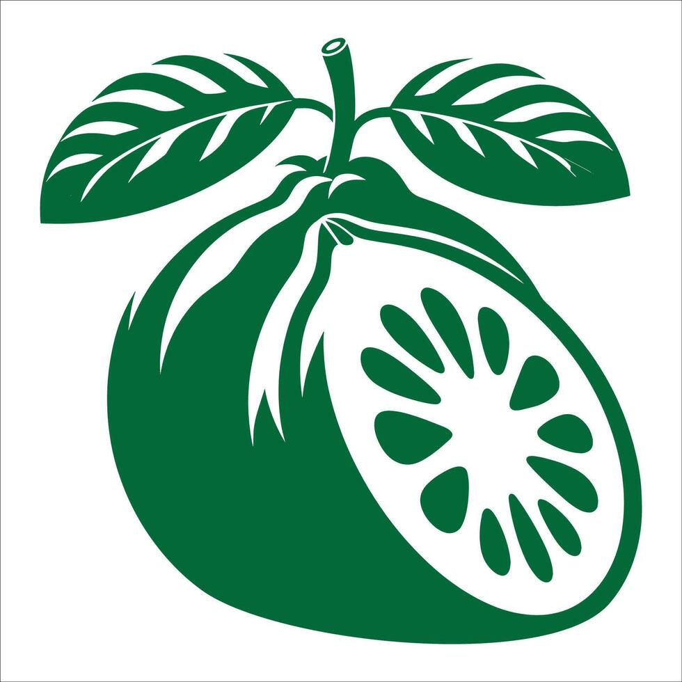 Green fruit with leaves vector