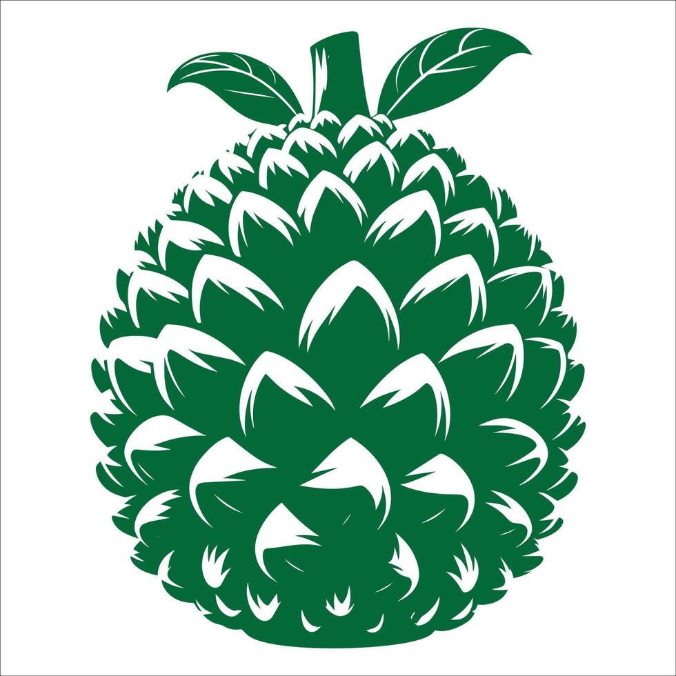 A green pineapple on a white background vector