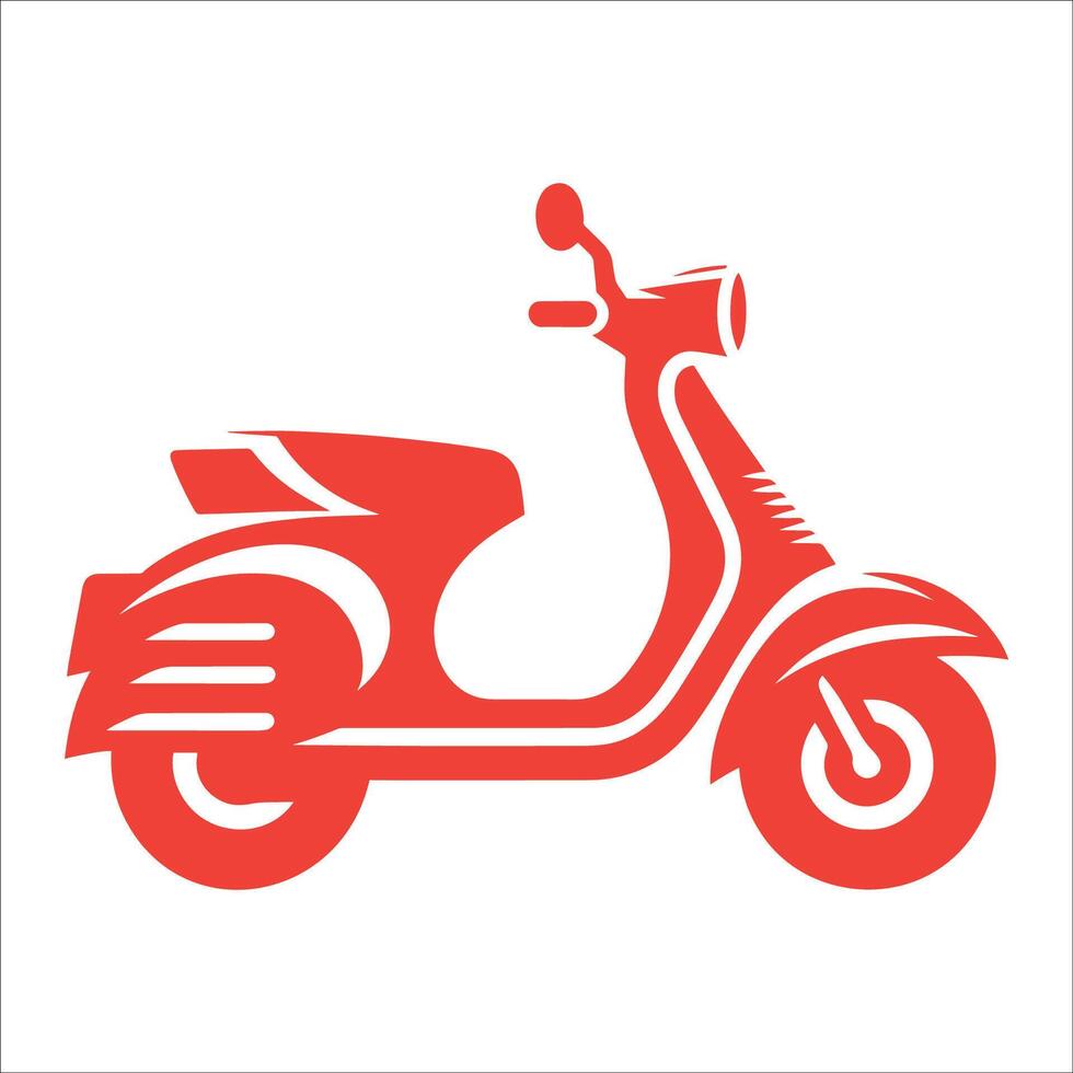 A red scooter icon on a white background vector