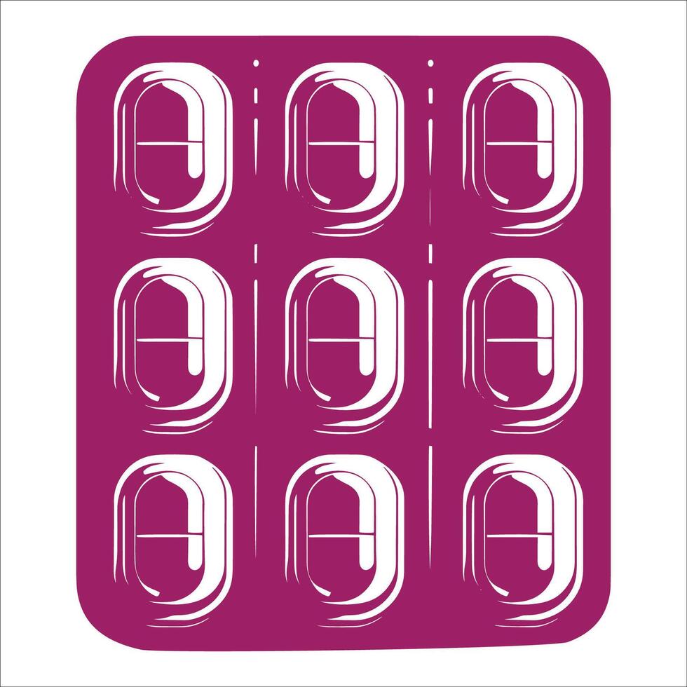 A set of pills on a white background vector
