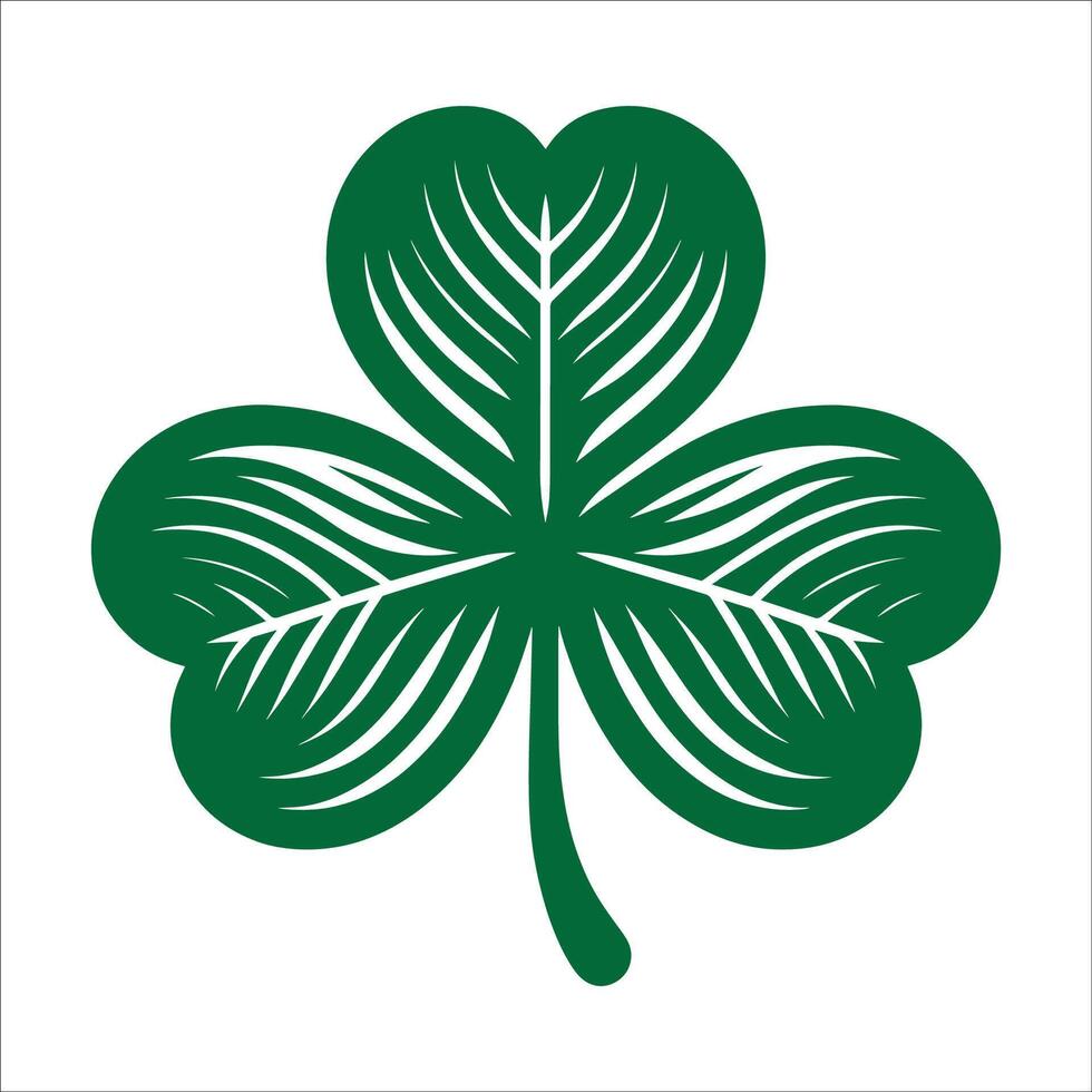 A green shamrock leaf on a white background vector