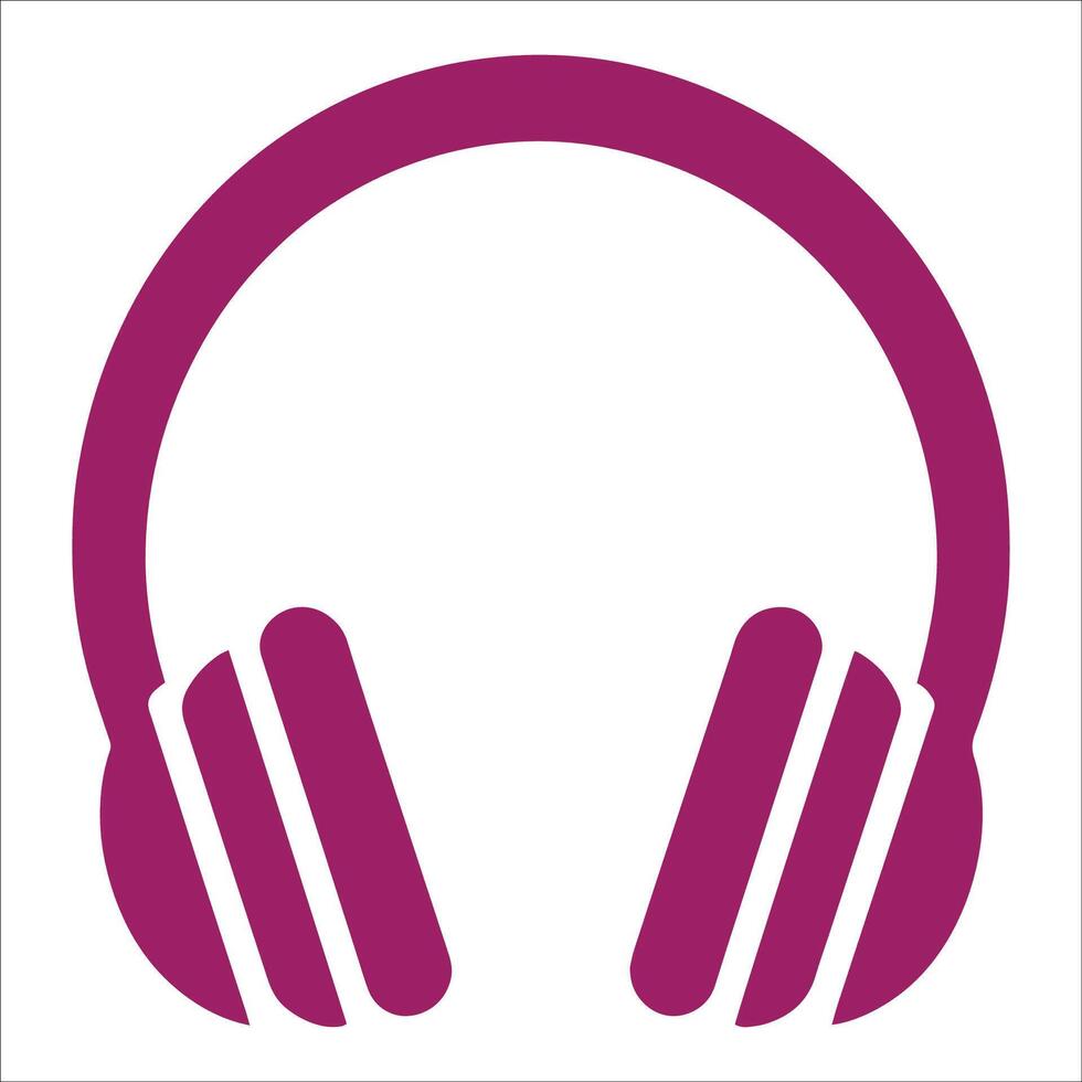 Minimalist Headphone Icon for Music, Audio, Podcast, DJ, and Sound System, Modern Wireless and Wired Headset Symbol for Entertainment and Technology vector