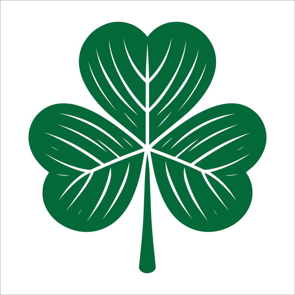 A four leaf clover is shown in green on a white background vector