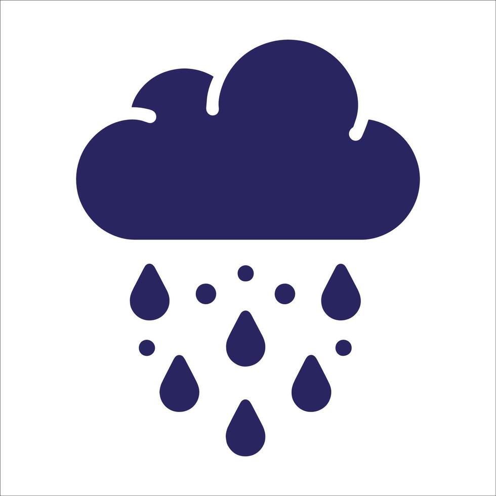 A cloud with rain drops and a cloud icon vector