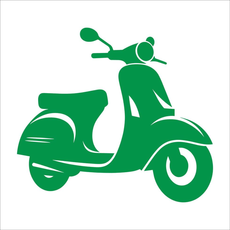 A green scooter on a white background vector