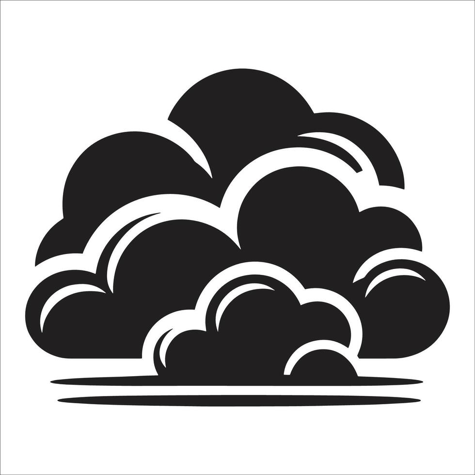 A black and white cloud icon on a white background vector