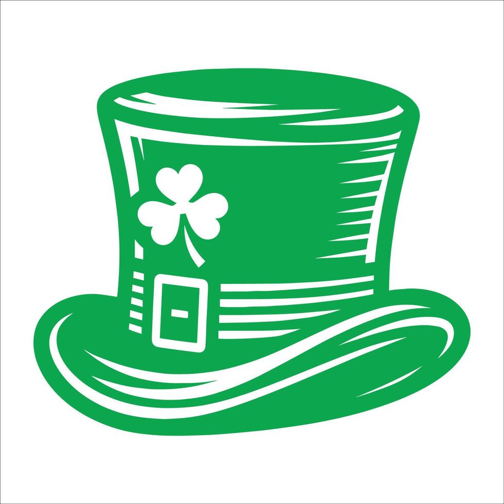 A green hat with a shamrock on it vector