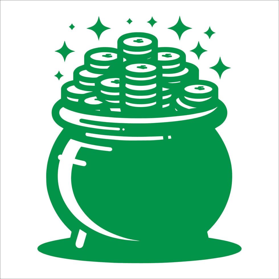 Pot of coins vector