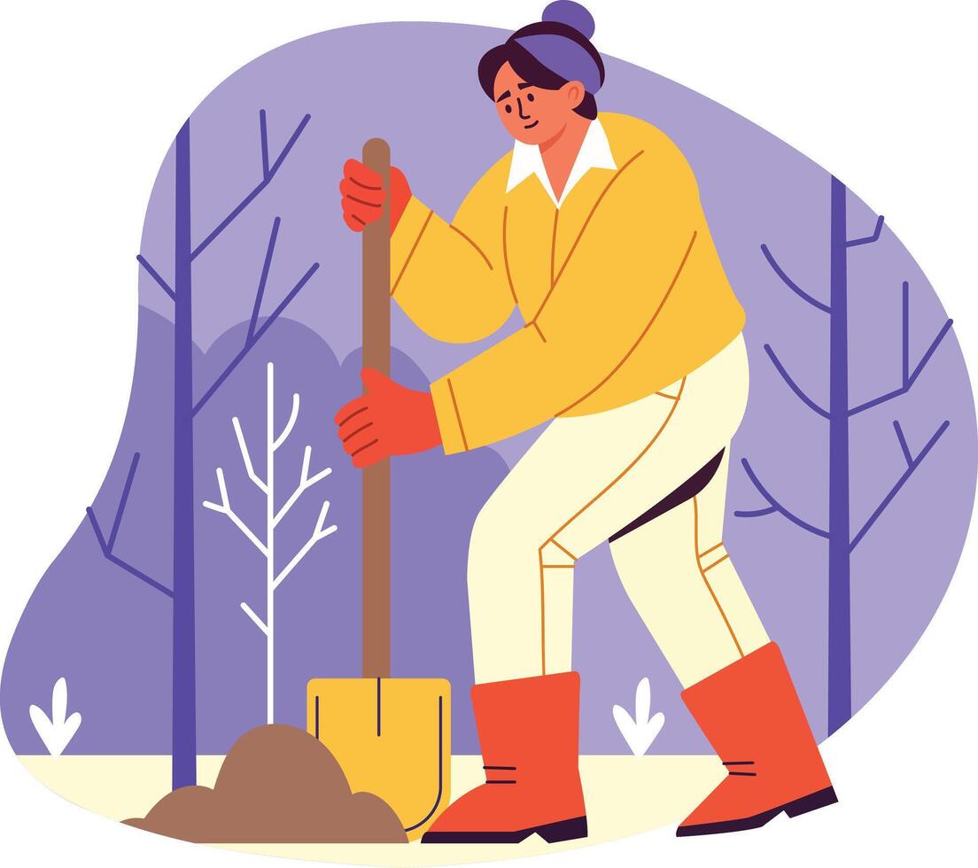 Environmental Activist woman illustration in flat style vector