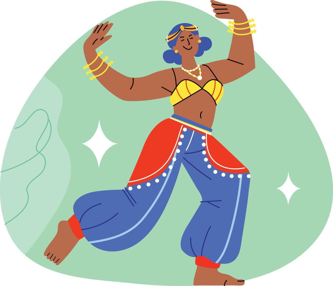 Belly dance performer illustration in flat style vector