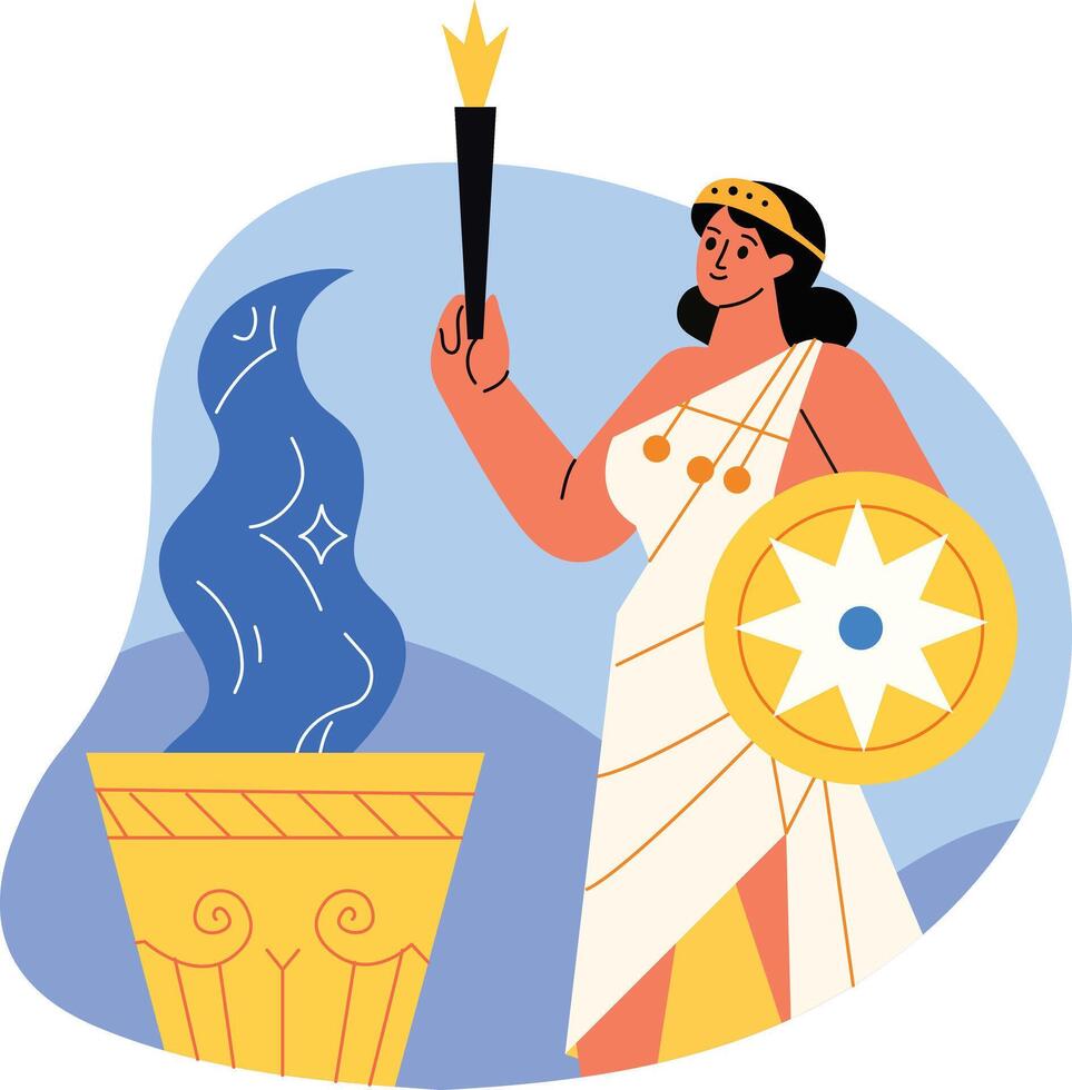 Greek goddess illustration in flat style vector