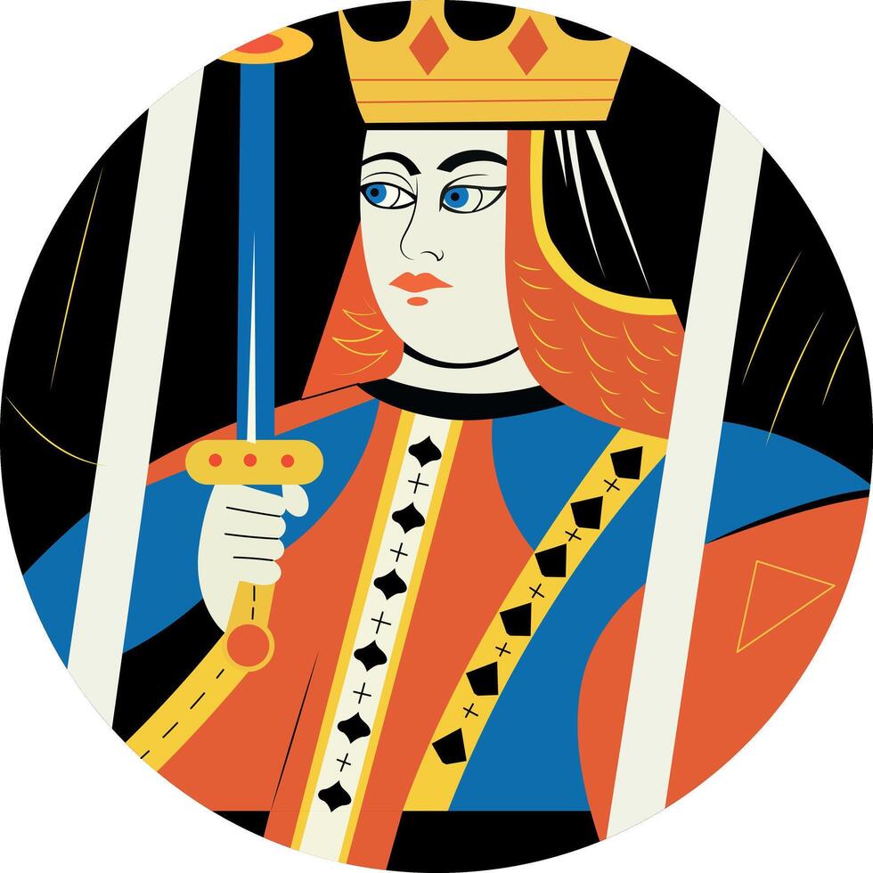 Crowned person illustration in flat style vector