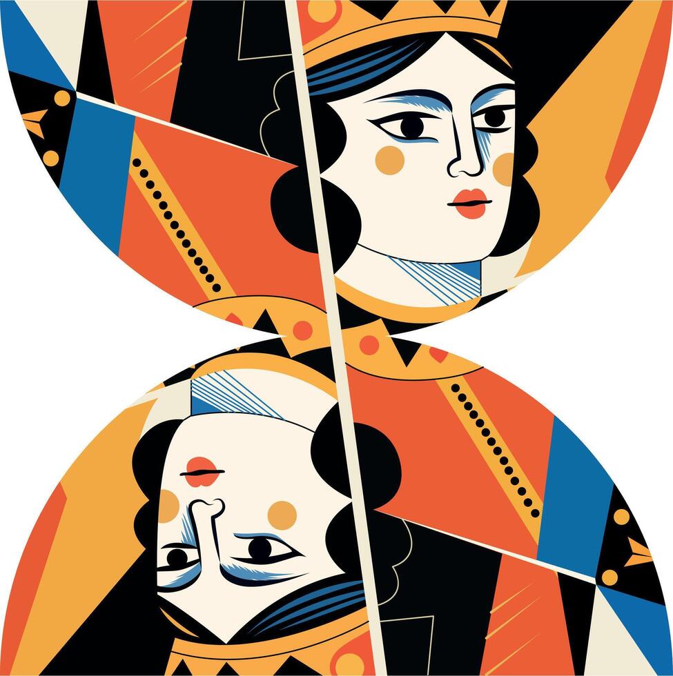 A flat style illustration of deck queen vector