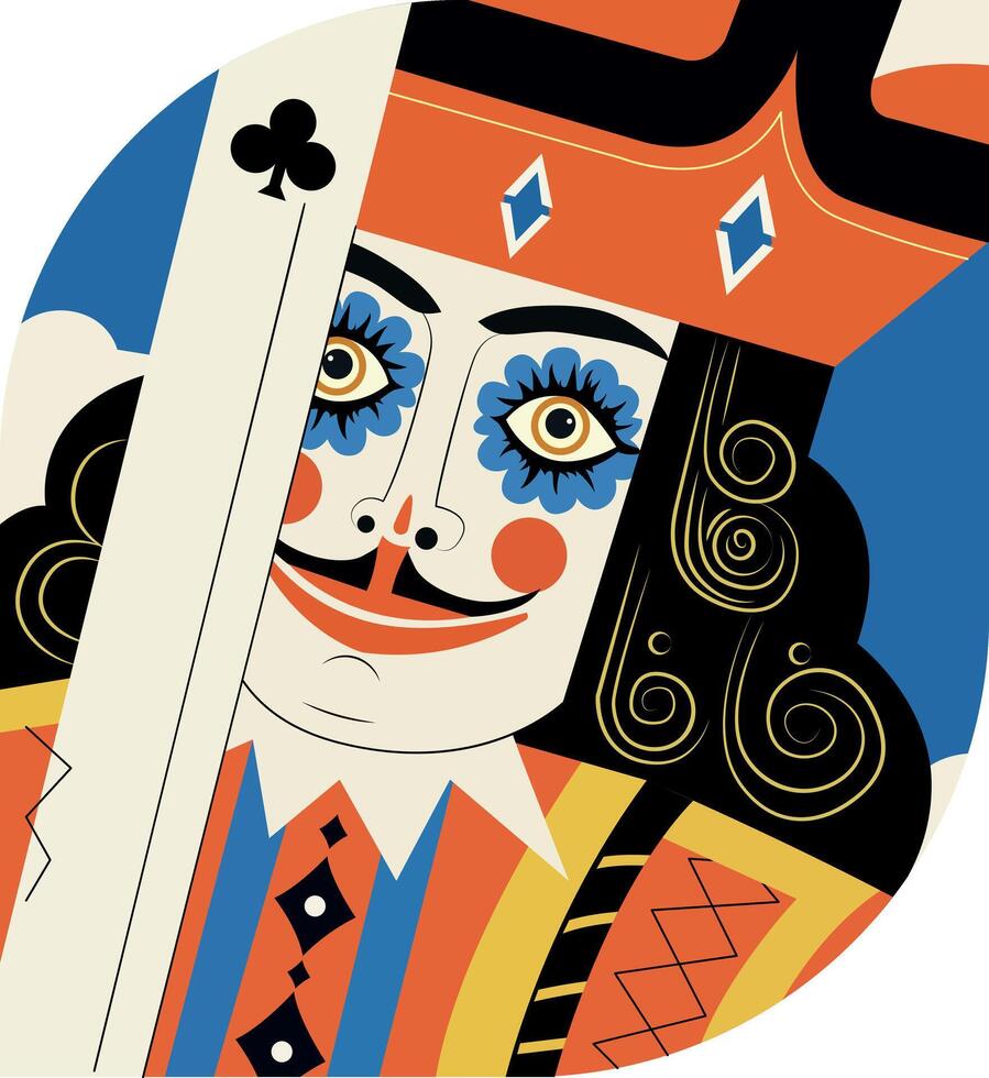 King face illustration in flat style vector