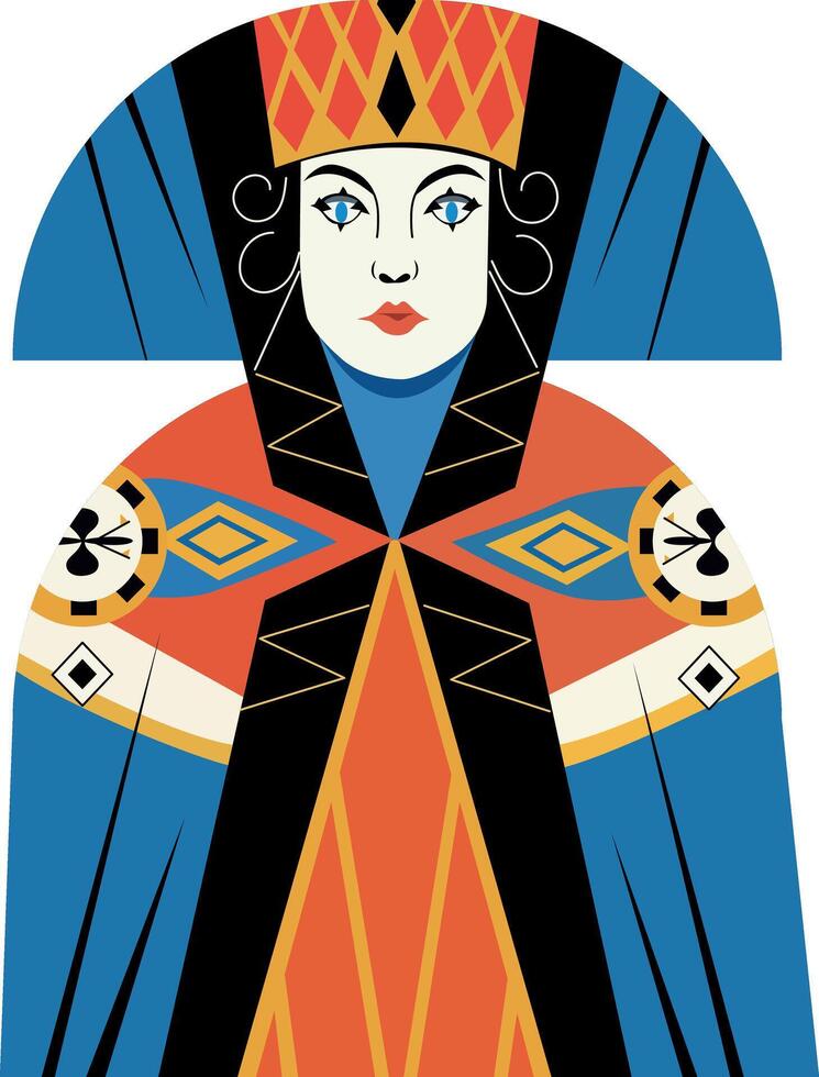 A flat illustration of game queen vector
