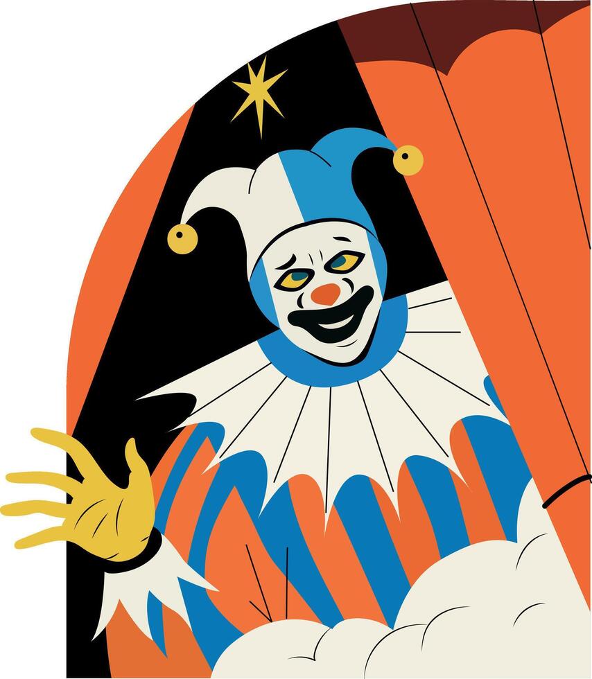 A flat style illustration joker character vector