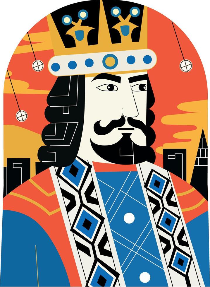 King art illustration in flat style vector