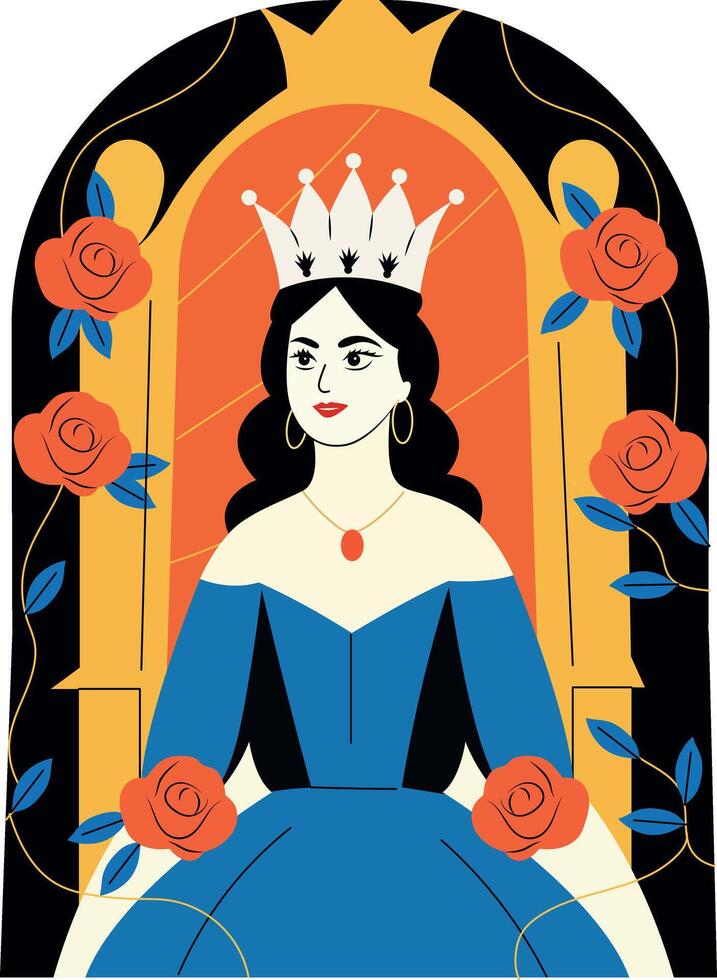 A flat illustration of female ruler vector