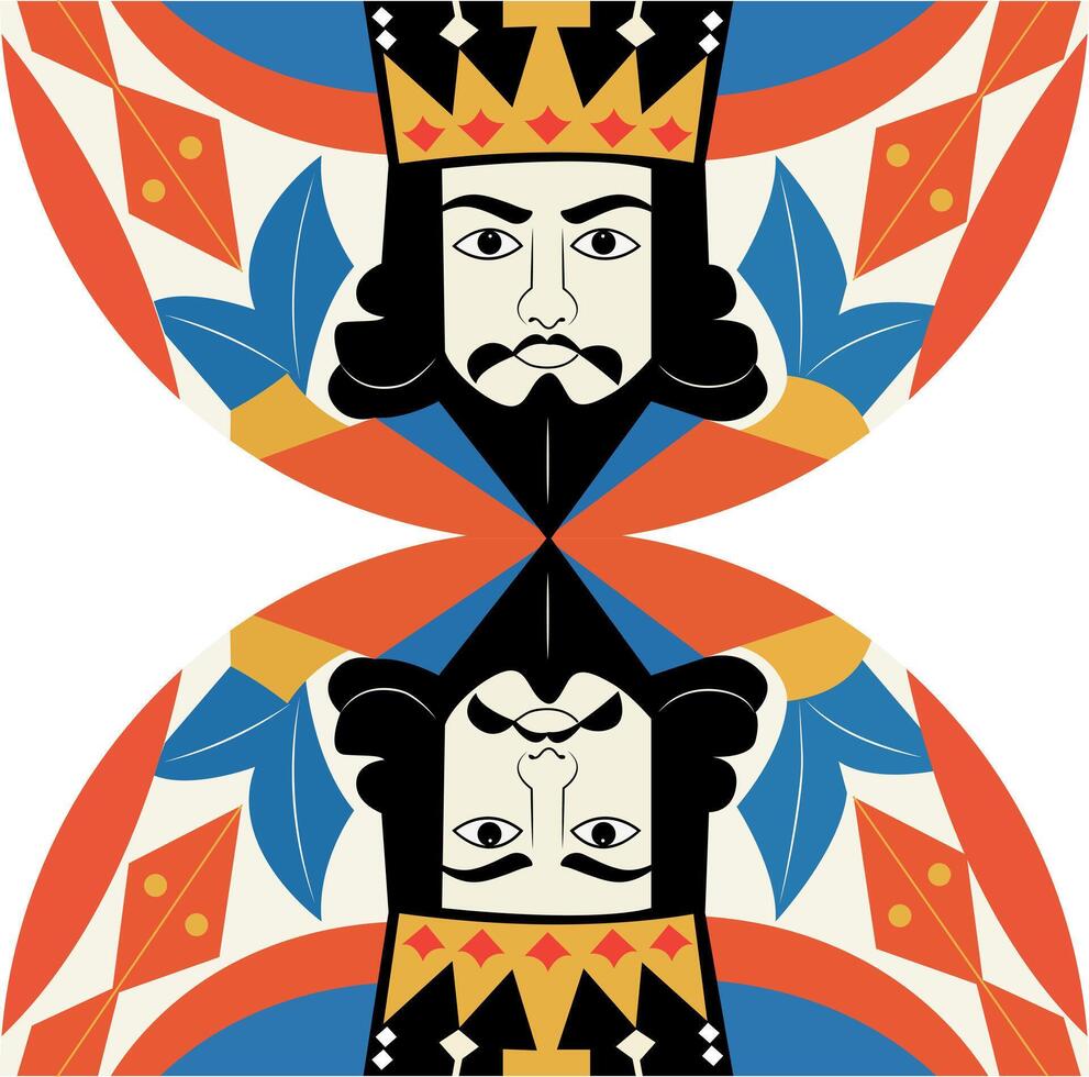 King artwork illustration in flat style vector