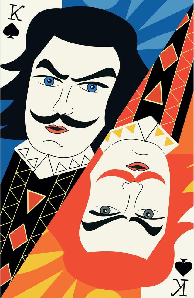 King card illustration in flat style vector