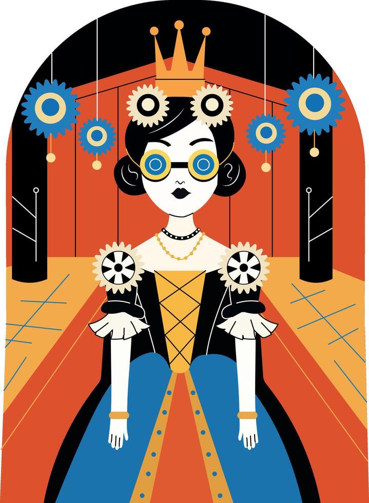 A flat style illustration of casino girl vector