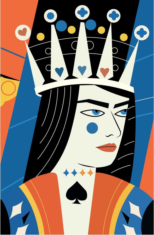 A flat style illustration of royal queen vector