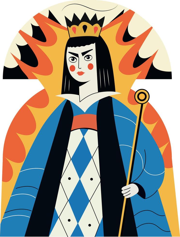 Royal woman illustration in flat style vector