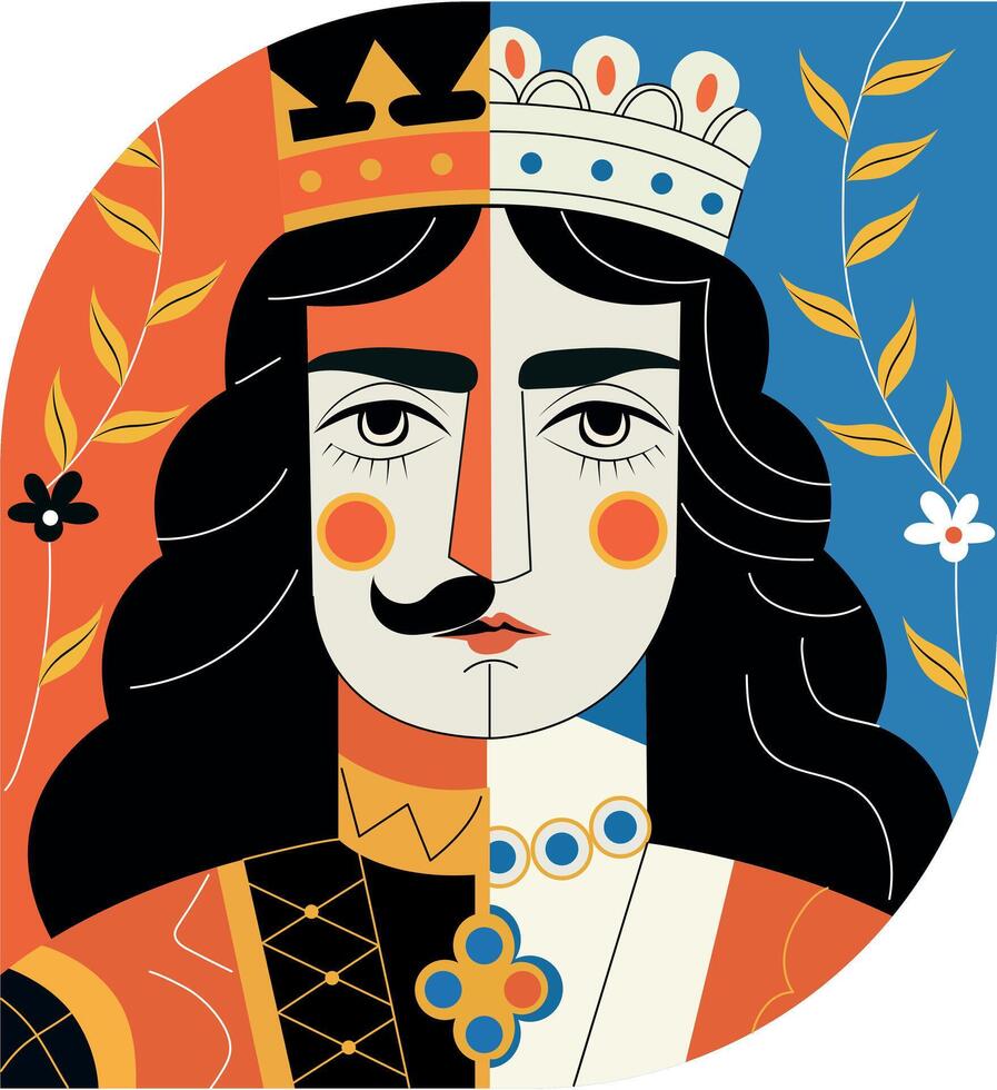 Royal characters illustration in flat style vector