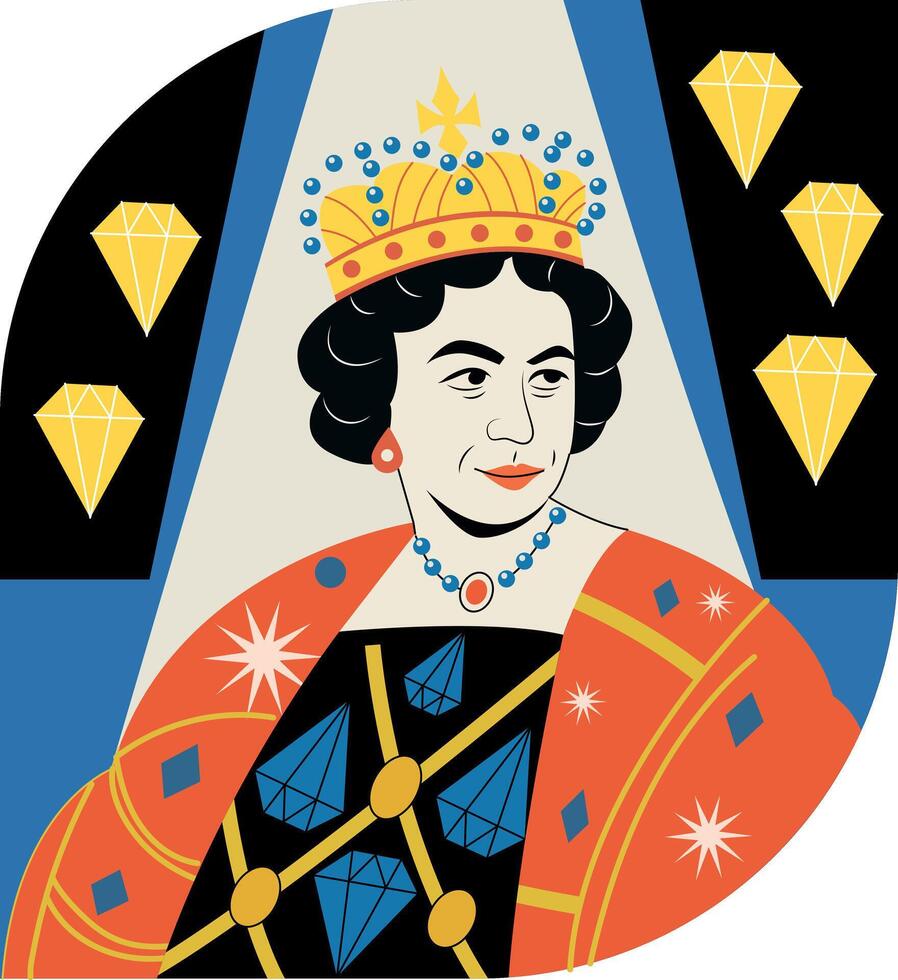 Majestic queen illustration in flat style vector