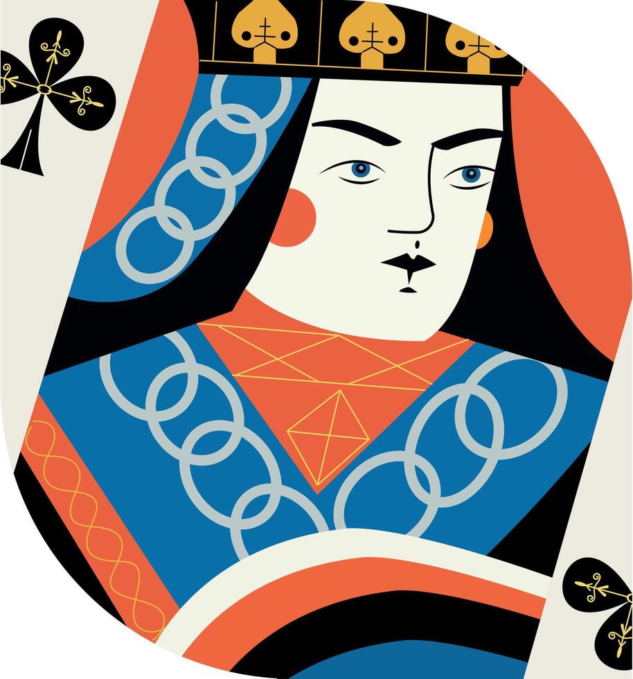 A flat style illustration of poker king vector