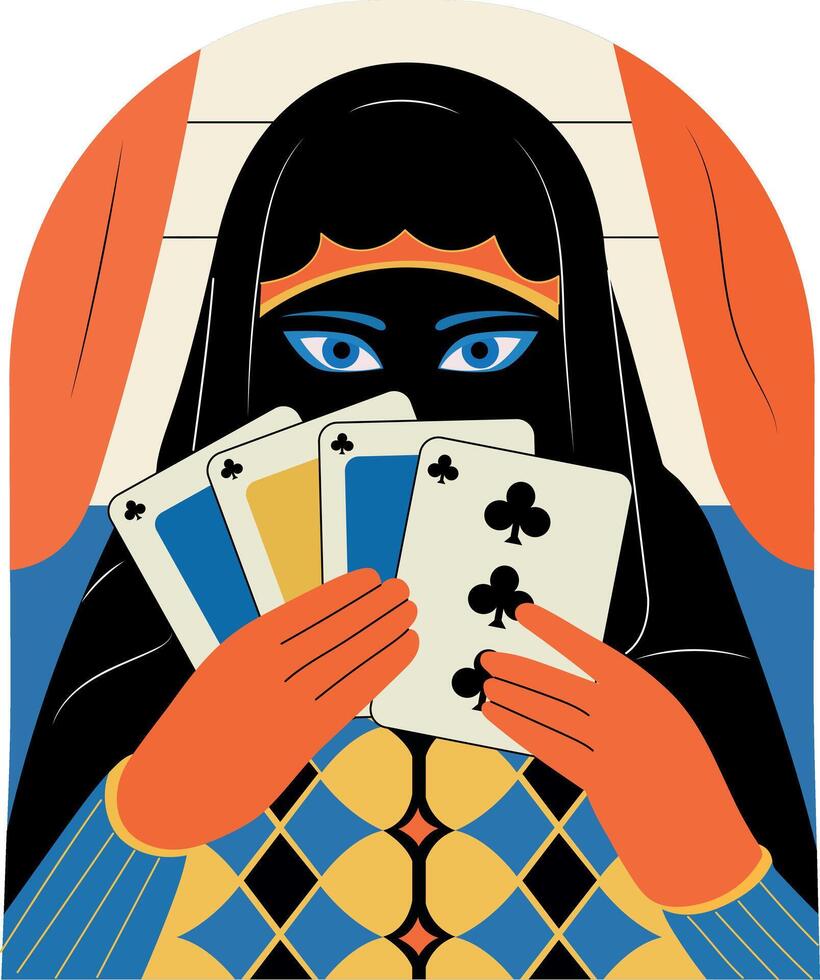 Poker cheating character illustration in flat style vector
