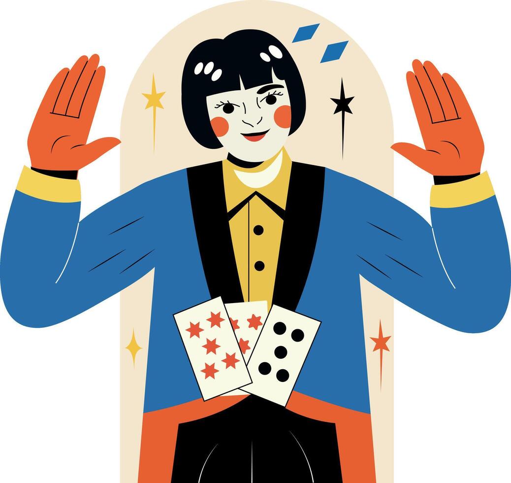 Poker player illustration in flat style vector