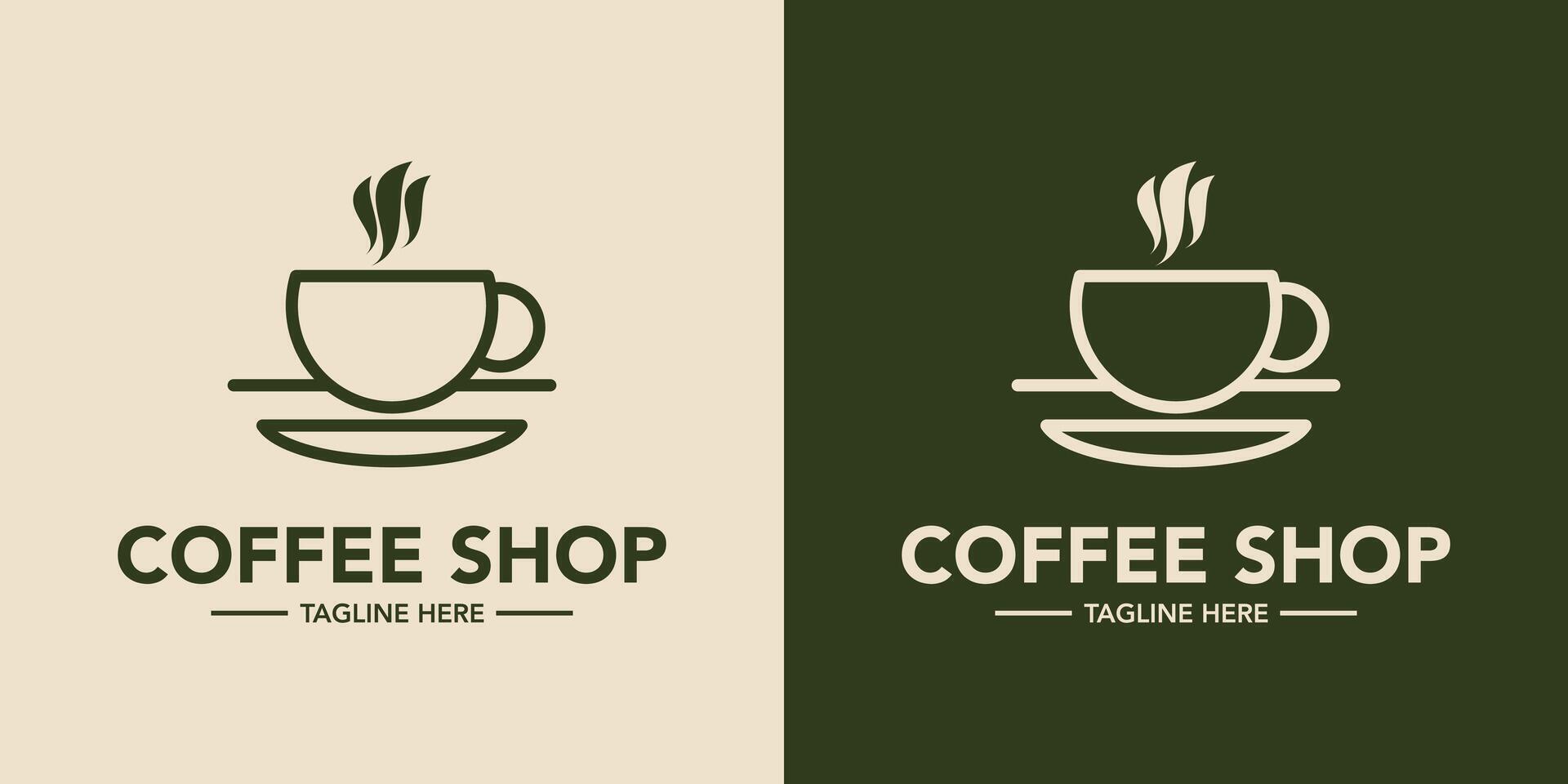 Coffee shop logo design label vector