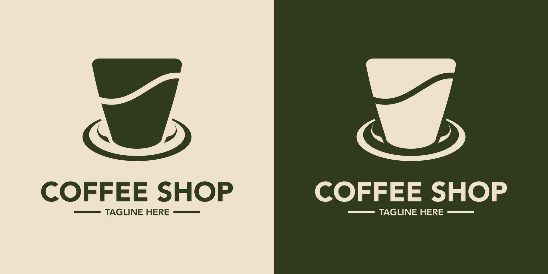 Coffee shop logo design emblem vector