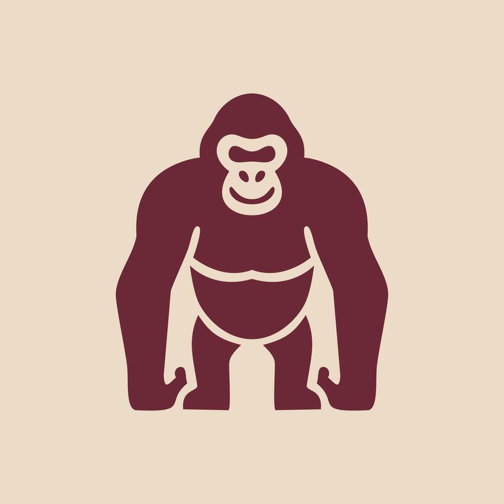 Gorilla icon illustration silhouette design vector