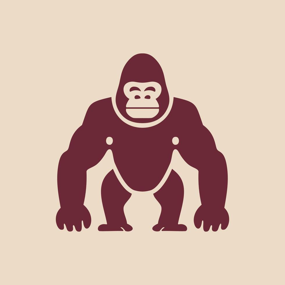Cute gorilla icon illustration vector