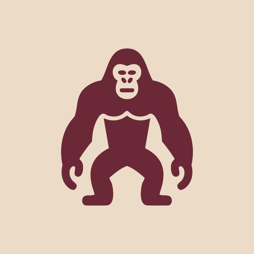 A gorilla icon on a beige background logo vector